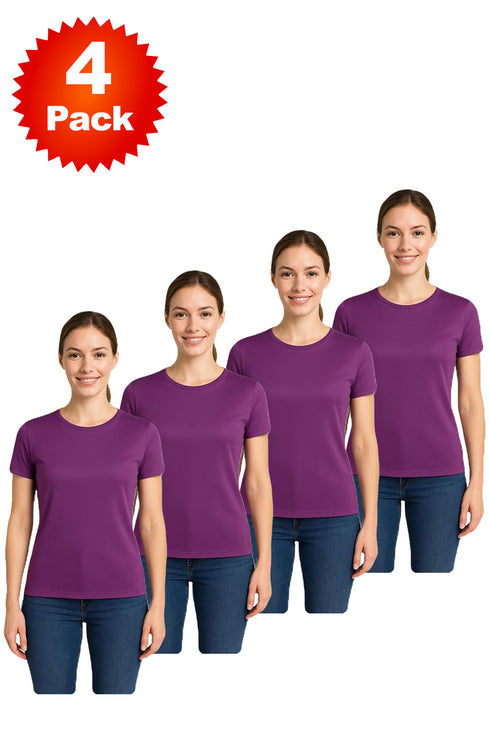 4 Pack Women Breathable Short Sleeve T-Shirts