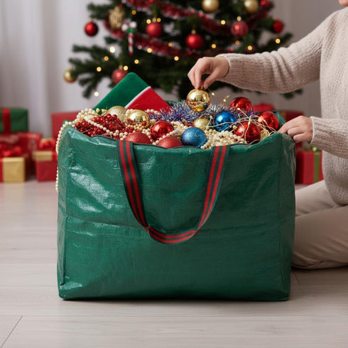Extra Large Christmas Storage Bag – Heavy-Duty Holiday Decoration Organizer with Zipper & Handles