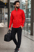 Men’s Red Full Zip Jumper with Contrast Sleeve Tape - L