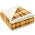 Plaid Sherpa Fleece Blanket | Reversible Sofa & Bed Throw