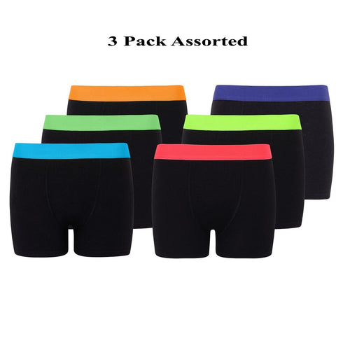 True Face Kids 6 Pack Boxer Shorts Black AA_K_6PkBXR_4022_BLK_9/10