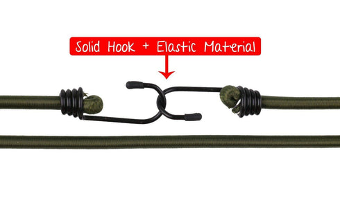 Bungee Cords With Hooks - 12/24 Pieces