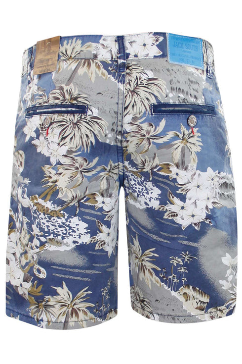 Men’s Tropical Floral Print Casual Lounge Shorts – Blue Island Vibes