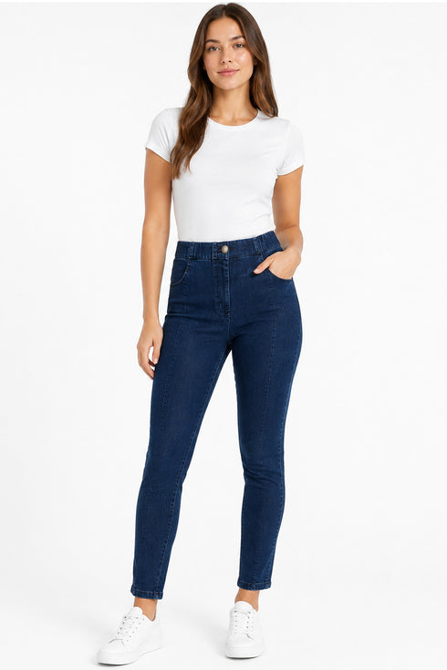 8 Pack Girls Dark Blue Slim Fit Jeans - From £1.87 Per Unit