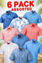 6 Pack Mens Beach Hawaiian Shirt Short Sleeve Summer Shirt