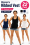 22 Pack Women’s Ribbed Vests Wholesale