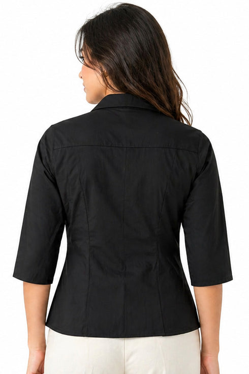 17 Pack Women’s Black Dress Shirt – Bulk Office Shirts for Work & Uniform - From £1.99 Per Unit