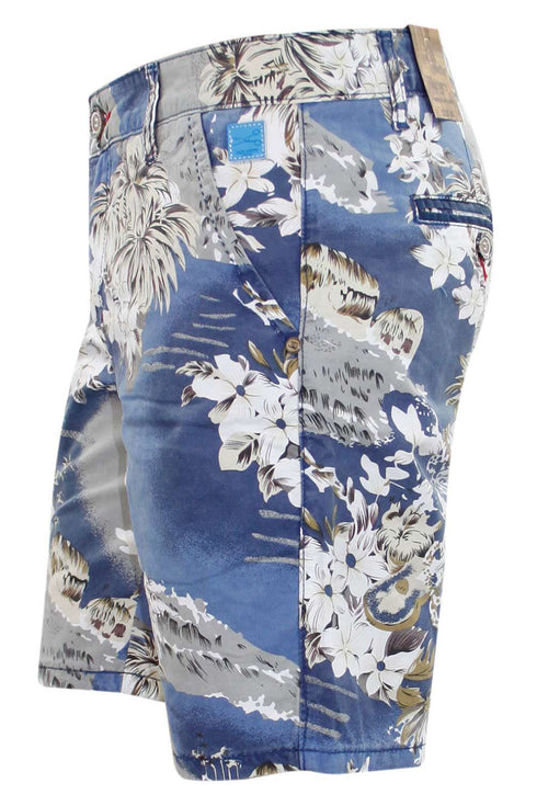 Men’s Tropical Floral Print Casual Lounge Shorts – Blue Island Vibes