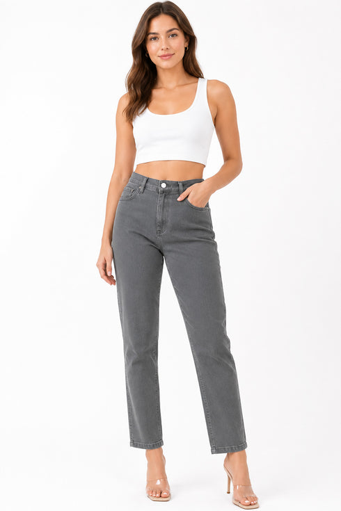 Women’s Grey Straight Leg Jeans - SR208