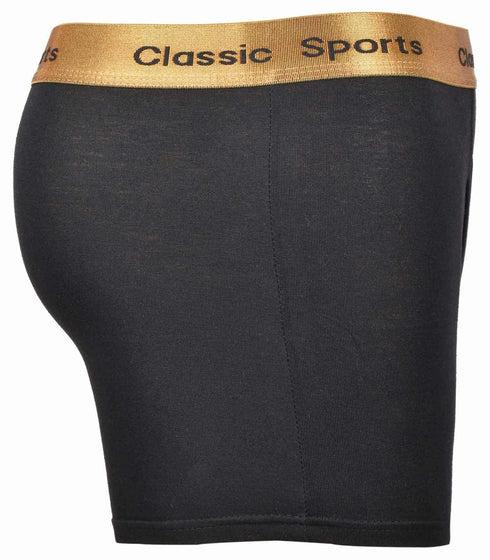 12 Pack Men's Boxer Briefs - Black Cotton Blend - Assorted Waistbands