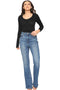 Women’s Blue High Waisted Flared Jeans - 0014A