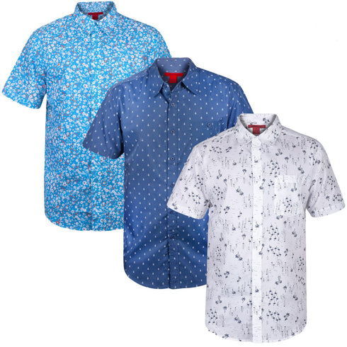 3 Pack Mens Hawaiian Summer Shirts