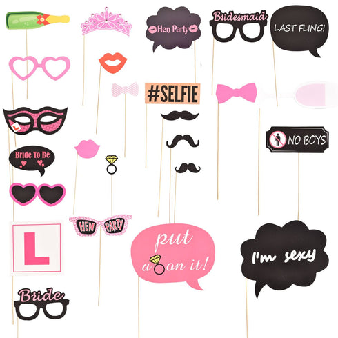 30 Pieces Colourful Hen Do Props For Photos