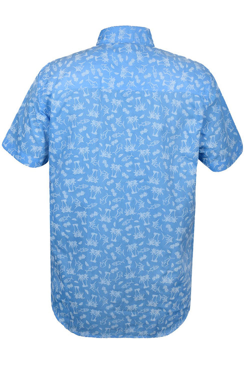 Mens Sky Blue Hawaiian Shirt