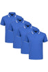 4 Pack Mens Plain Pique Tipping Collar T Shirts