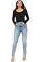 Women’s Light Blue Distressed High Waist Skinny Jeans