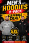 2 Pack Men’s Plus Size Pullover & Zip Up Hoodies - From £8.49 Per Unit