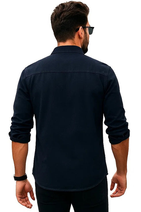 Mens Cotton Denim Long Sleeve Shirt