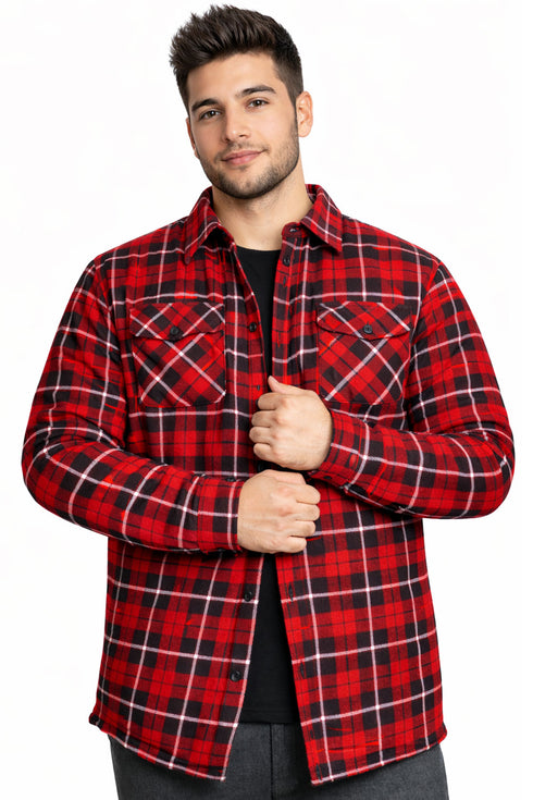Mens Sherpa Padded Winter Shirt