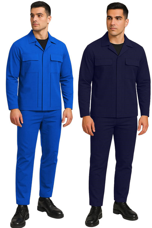 Men’s Workwear Jacket – Durable Long Sleeve Uniform Coat with Multiple Pockets