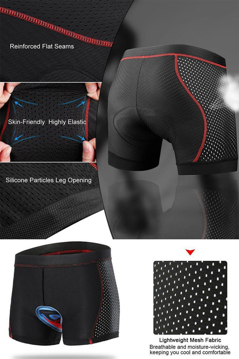 Men’s Padded Cycling Shorts with 3D Gel Cushion