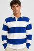 Men’s Long Sleeve Striped Rugby Shirt – 100% Cotton Polo Top.