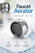 Chrome Tap Aerator | Faucet Aerator – Smooth Flow Replacement Nozzle, 20mm, 24mm & 28mm