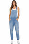 Women’s Light Blue Distressed Denim Dungarees