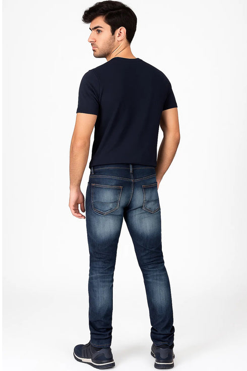 Men’s Slim Fit Faded Blue Denim Jeans – Stylish Casual Wear for Everyday Comfort