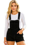 Ladies Black Denim Stretchable Dungaree