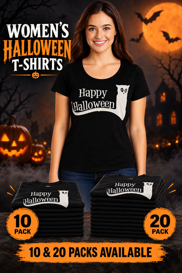 Women’s Halloween T-Shirt - 10/20 Pack - From 80p Per Unit