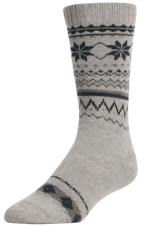 Men’s Griper Thermal Socks – Warm Winter Knitted Crew Socks with Stylish Nordic Pattern