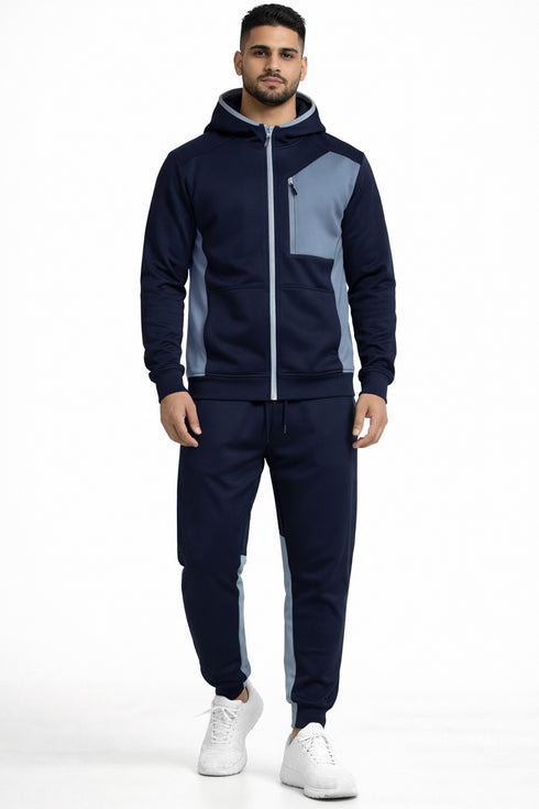 Men’s Zip-Up Hooded Tracksuit Set – Slim Fit Hoodie & Jogger Set
