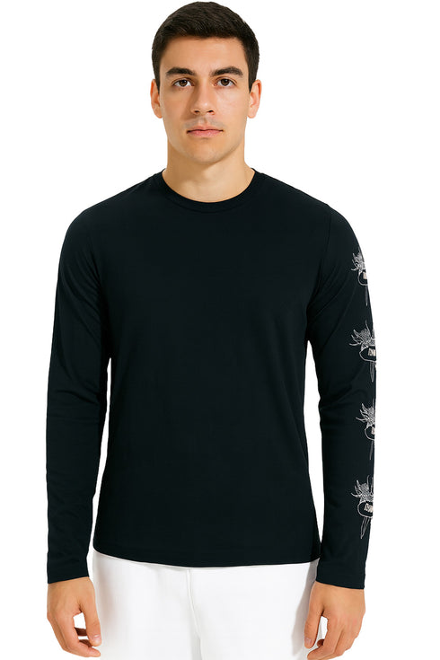 2 Pack Mens Long Sleeve Cotton T-Shirt
