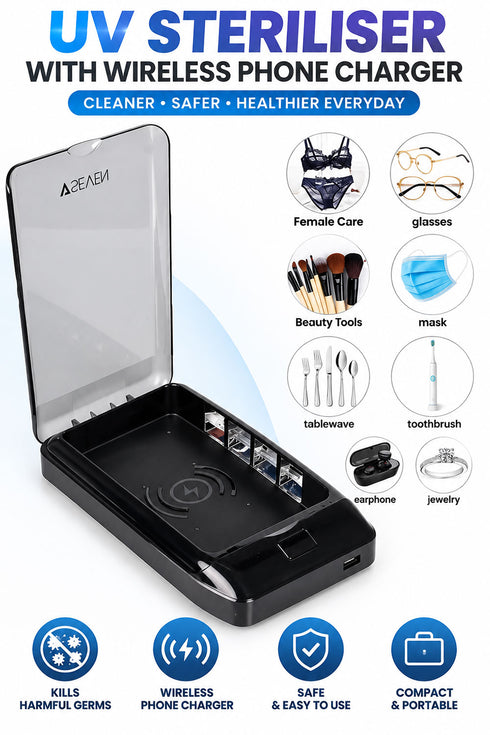 UV Steriliser with Wireless Phone Charger - 10/20/30 Pack - From £2.49 Per Unit