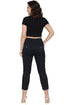 Women’s Black Stretch Slim Fit Capri Jeans | High Waist Cropped Jeggings – Casual & Work Wear