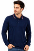 Men’s Long Sleeve Tipping Plain Polo Shirt