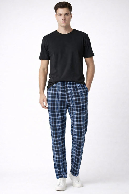 Men's Plaid Pajama Set – Short Sleeve T-Shirt & Lounge Pants