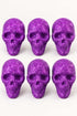 Purple Glitter Skull Decorations Multi Pack – Halloween Party Table and Shelf Decor