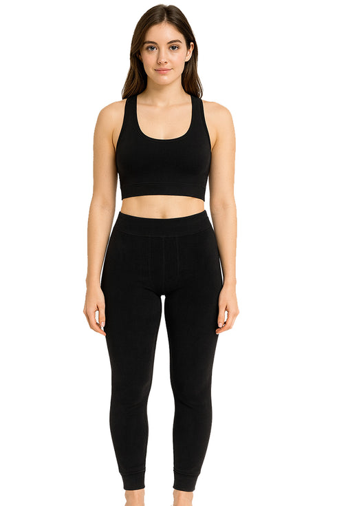 Women's Heat Velvet Plush Leggings – Faux Fur Lined Thermal Tights