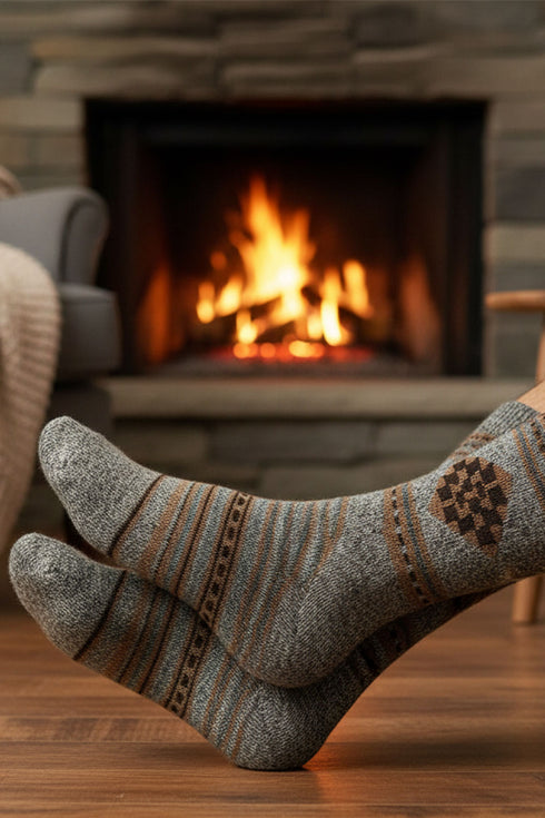 Men's Warm Wool Thermal Socks – Thick, Cozy Winter Socks for Cold Weather