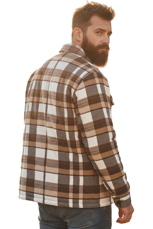 Mens Sherpa Fur Lined Collar Shirt