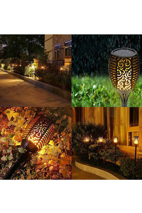 Solar Flame Torch Lights – 12 or 24 Lights Outdoor Waterproof LED Lights