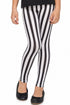 Kids Black and White Striped Leggings | Halloween Costume Tights - 2/4 Pack