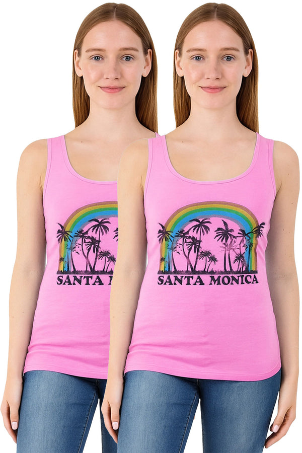 2 Pack Women Printed Sleeveless Top