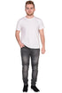 Men’s Grey Slim Fit Denim Jeans with Zipper Detailing – Stylish Casual Wear