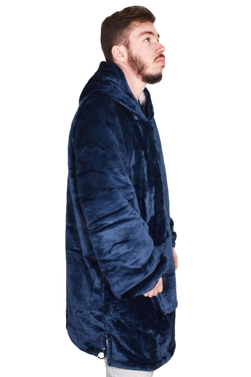 Unisex Navy Blanket Hoodie - Thin