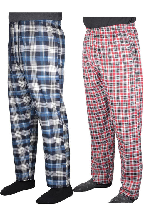 2 Pack Mens Classic Check Lounge Pyjamas
