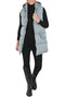 Womens Grey Zipper Hooded Puffer Jacket