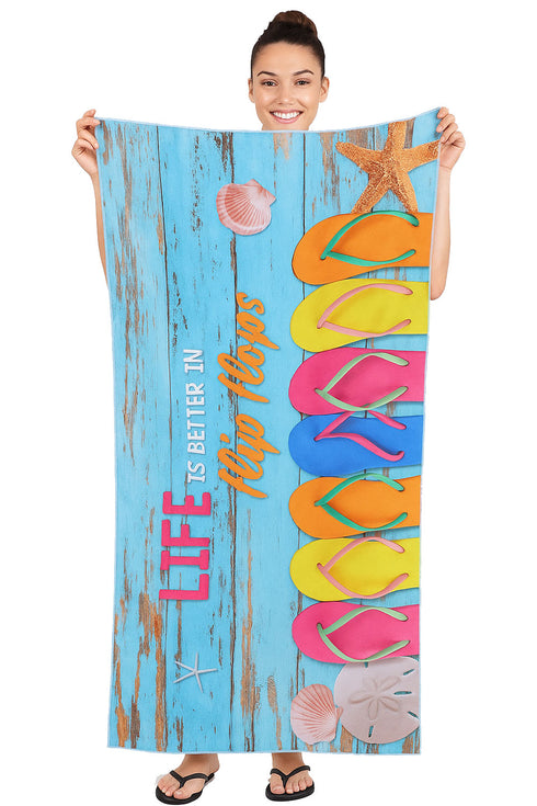 4 Pack Sand Free Beach Towel – Lightweight Quick Dry Microfiber Printed Towel